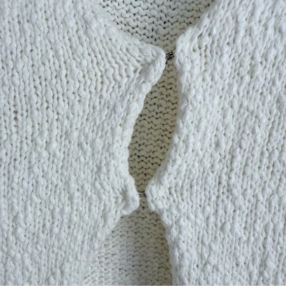 DISSH DION OFF WHITE BOUCLE KNIT VEST M Ivory Textured Boho Minimalist Top - Picture 8 of 12